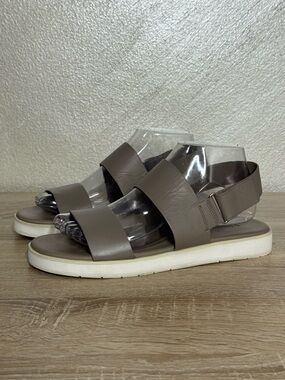 Vince Brennen Leather Platform Grey Leather Sandals Women Size 8M